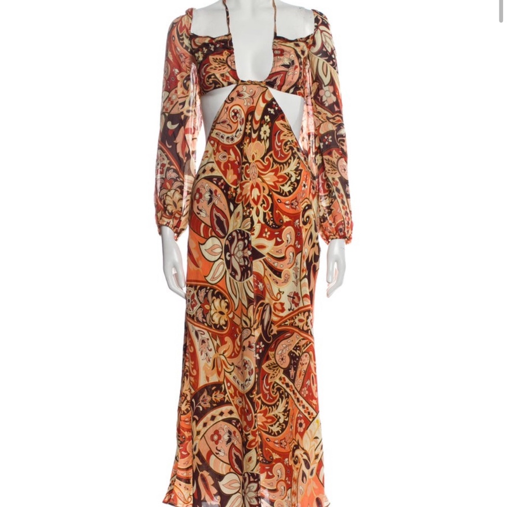 RIXO Silk Maxi Dress